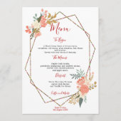 幾何スタイリッシュフレームアンブローズ花模様結婚の メニュー (正面)