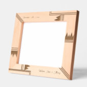 幾何スタイリッシュ名前をカスタムするウッドレーザ レーザー彫刻フレーム (左)