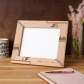 幾何スタイリッシュ名前をカスタムするウッドレーザ レーザー彫刻フレーム (左)