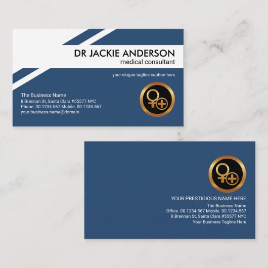 幾何スタイリッシュ学的パターン医療カウンセラー 名刺 (正面/裏面)