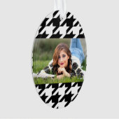 幾何スタイリッシュ白黒パタ千鳥格子のーン オーナメント (正面)