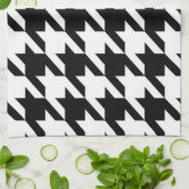 幾何スタイリッシュ白黒パタ千鳥格子のーン キッチンタオル (折り畳み)