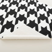 幾何スタイリッシュ白黒パタ千鳥格子のーン シェルパブランケット (3/4)