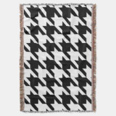 幾何スタイリッシュ白黒パタ千鳥格子のーン スローブランケット (正面縦)
