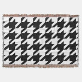 幾何スタイリッシュ白黒パタ千鳥格子のーン スローブランケット (正面)