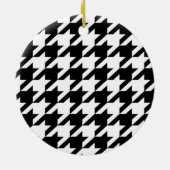 幾何スタイリッシュ白黒パタ千鳥格子のーン セラミックオーナメント (裏面)