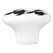 幾何スタイリッシュ白黒パタ千鳥格子のーン セラミックノブ (側面)