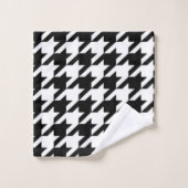 幾何スタイリッシュ白黒パタ千鳥格子のーン バスタオルセット (ウォッシュタオル)