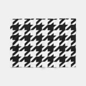 幾何スタイリッシュ白黒パタ千鳥格子のーン フリースブランケット (正面(横))