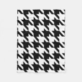 幾何スタイリッシュ白黒パタ千鳥格子のーン フリースブランケット (正面)