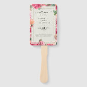 幾何スタイリッシュ赤面ピンクフローラ救バラ ハンドファン (正面)