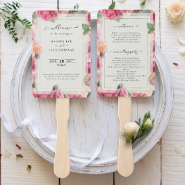 幾何スタイリッシュ赤面ピンクフローラ救バラ ハンドファン