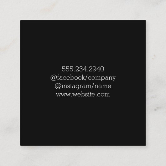 幾何スタイリッシュ金ゴールド スクエア名刺 (裏面)