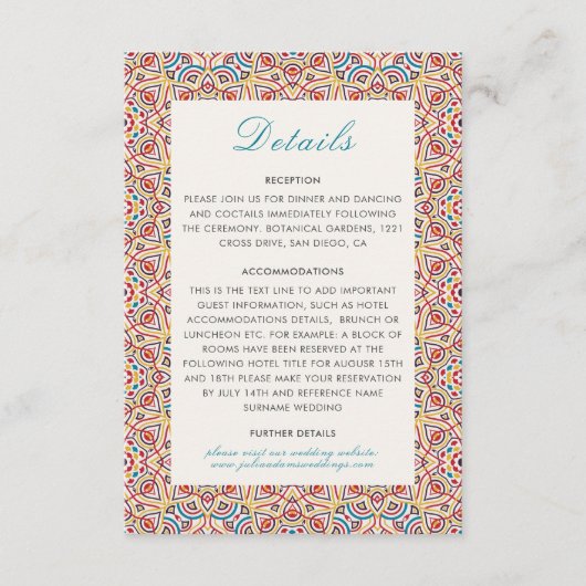 幾何スタイル銅金属結婚の エンクロージャーカード (正面)