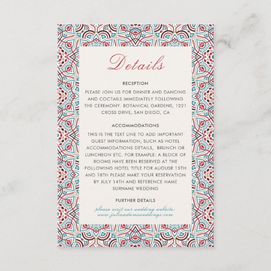 幾何スタイル銅金属結婚の エンクロージャーカード (正面)