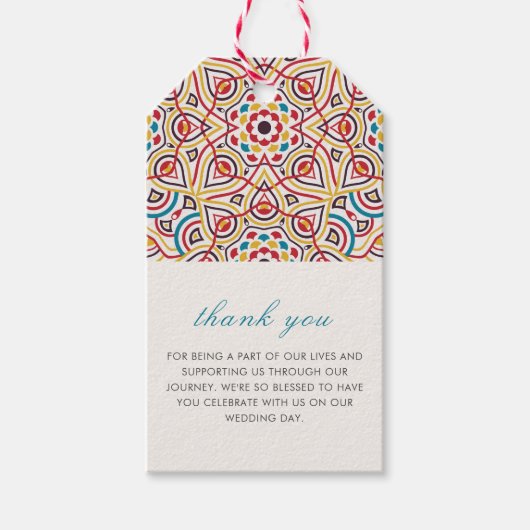 幾何スタイル銅金属結婚の ギフトタグ (正面)