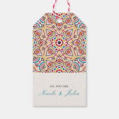 幾何スタイル銅金属結婚の ギフトタグ (裏面)