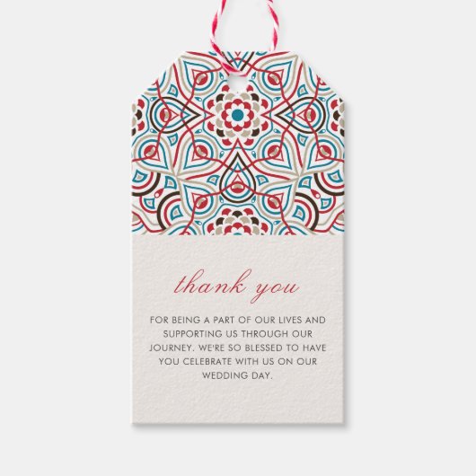 幾何スタイル銅金属結婚の ギフトタグ (正面)