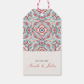 幾何スタイル銅金属結婚の ギフトタグ (裏面)