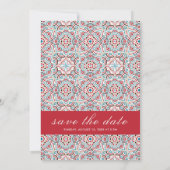 幾何スタイル銅金属結婚の セーブザデート (裏面)