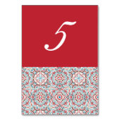 幾何スタイル銅金属結婚の テーブルナンバー (裏面)