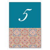 幾何スタイル銅金属結婚の テーブルナンバー (裏面)