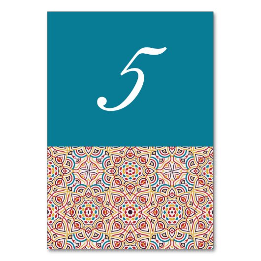 幾何スタイル銅金属結婚の テーブルナンバー (裏面)