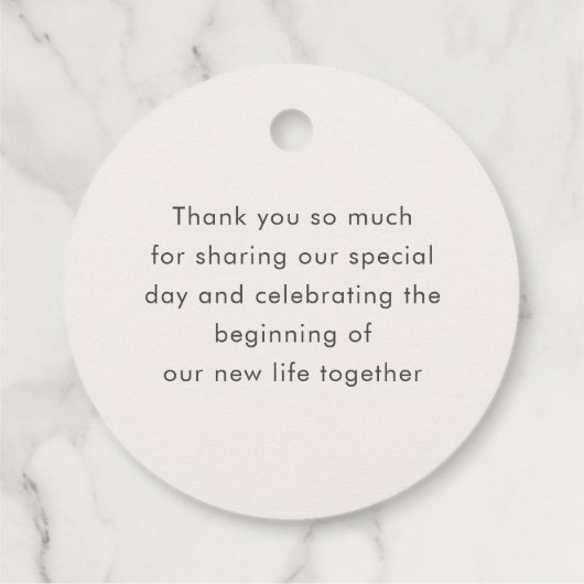 幾何スタイル銅金属結婚の フェイバータグ (裏面)