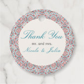 幾何スタイル銅金属結婚の フェイバータグ (正面)