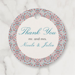 幾何スタイル銅金属結婚の フェイバータグ