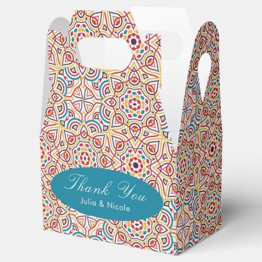 幾何スタイル銅金属結婚の フェイバーボックス (オープン)