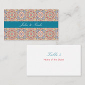 幾何スタイル銅金属結婚の プレイスカード (正面/裏面)