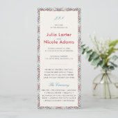 幾何スタイル銅金属結婚の プログラム (スタンド正面)