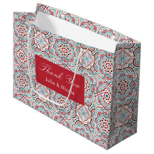 幾何スタイル銅金属結婚の ラージペーパーバッグ