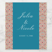 幾何スタイル銅金属結婚の ワインラベル (シングルラベル)