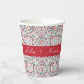 幾何スタイル銅金属結婚の 紙コップ (左)