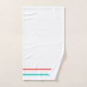 幾何ストライプターコイズ バスタオルセット (ハンドタオル)