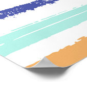 幾何ストライプ織シームレスヴィンテージパターン ポスター (角)