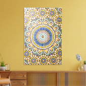 幾何タイルパターン、モロッコ キャンバスプリント (インサイチュ (リビング))