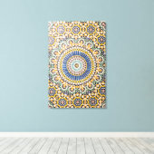 幾何タイルパターン、モロッコ キャンバスプリント (インサイチュ (ウッドフロア))