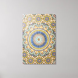 幾何タイルパターン、モロッコ キャンバスプリント