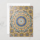 幾何タイルパターン、モロッコ ポストカード (正面/裏面)