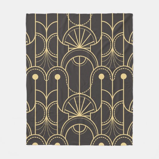 幾何タイルモダンパターン フリースブランケット (正面)