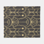 幾何タイルモダンパターン フリースブランケット (正面(横))