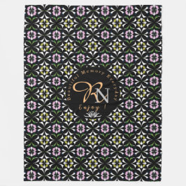 幾何タイル フリースブランケット