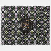 幾何タイル フリースブランケット (正面(横))