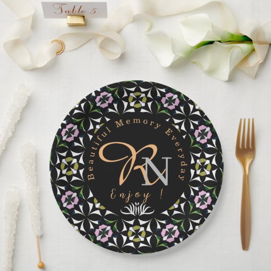 幾何タイル ペーパープレート (ウェディング)