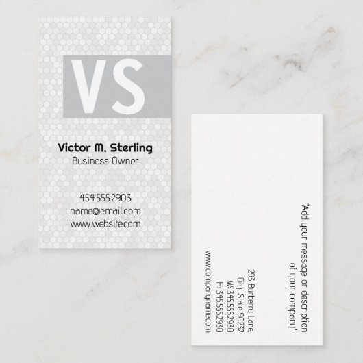 幾何タイル |モノグラム 名刺 (正面/裏面)