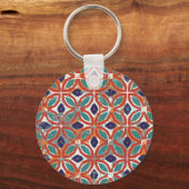 幾何タイル：民族ヴィンテージ背景。 キーホルダー (正面)