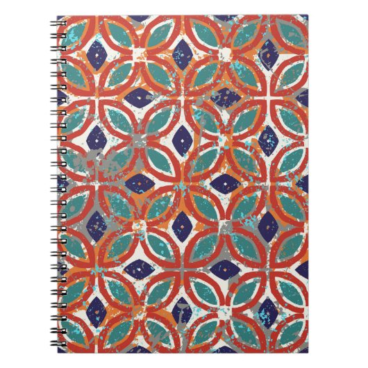 幾何タイル：民族ヴィンテージ背景。 ノートブック (正面)